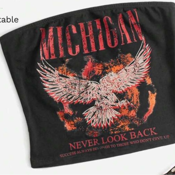 SHEIN Black and Red Graphic Tube Top - Picture 3 of 3